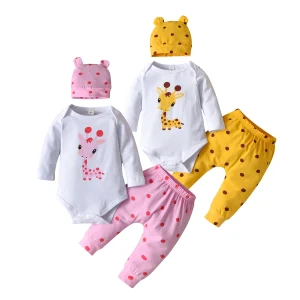 Baby Girl Giraffe Pants With Hat