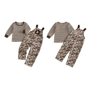 Embroidered Printed Long Sleeve Boy Overall Outfit